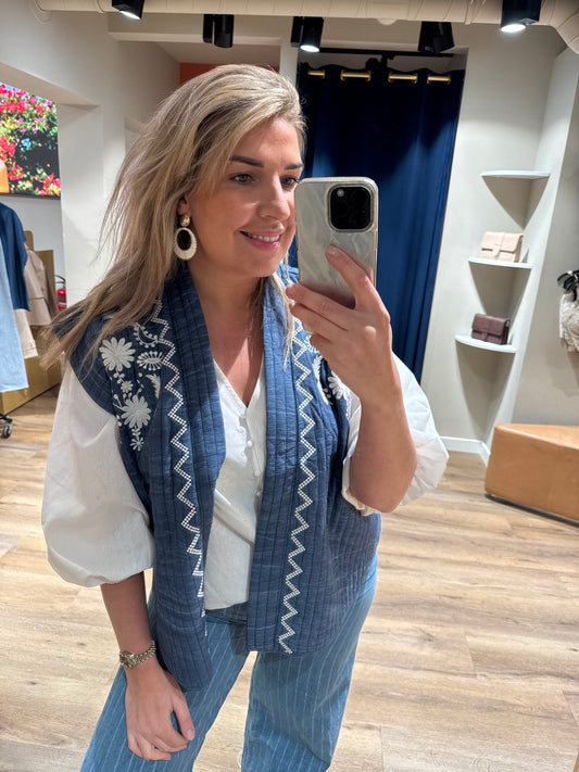 Gilet denim detail