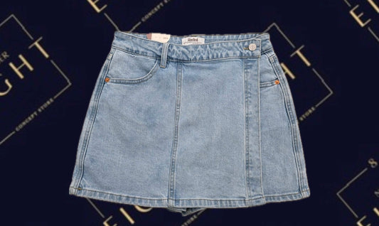 Denim skort blue met stretch