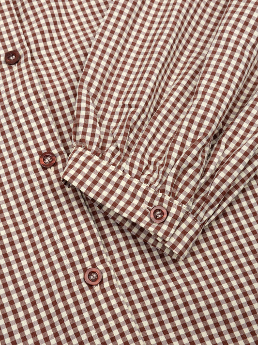 Brenda blouse Brown check