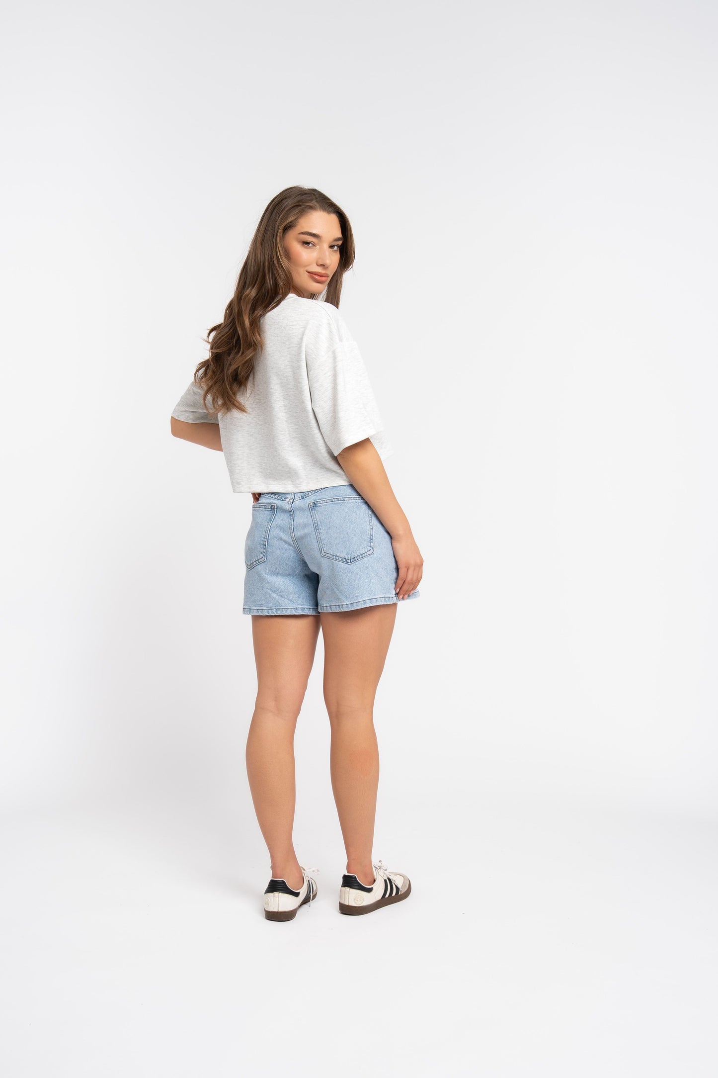 Denim skort met stretch