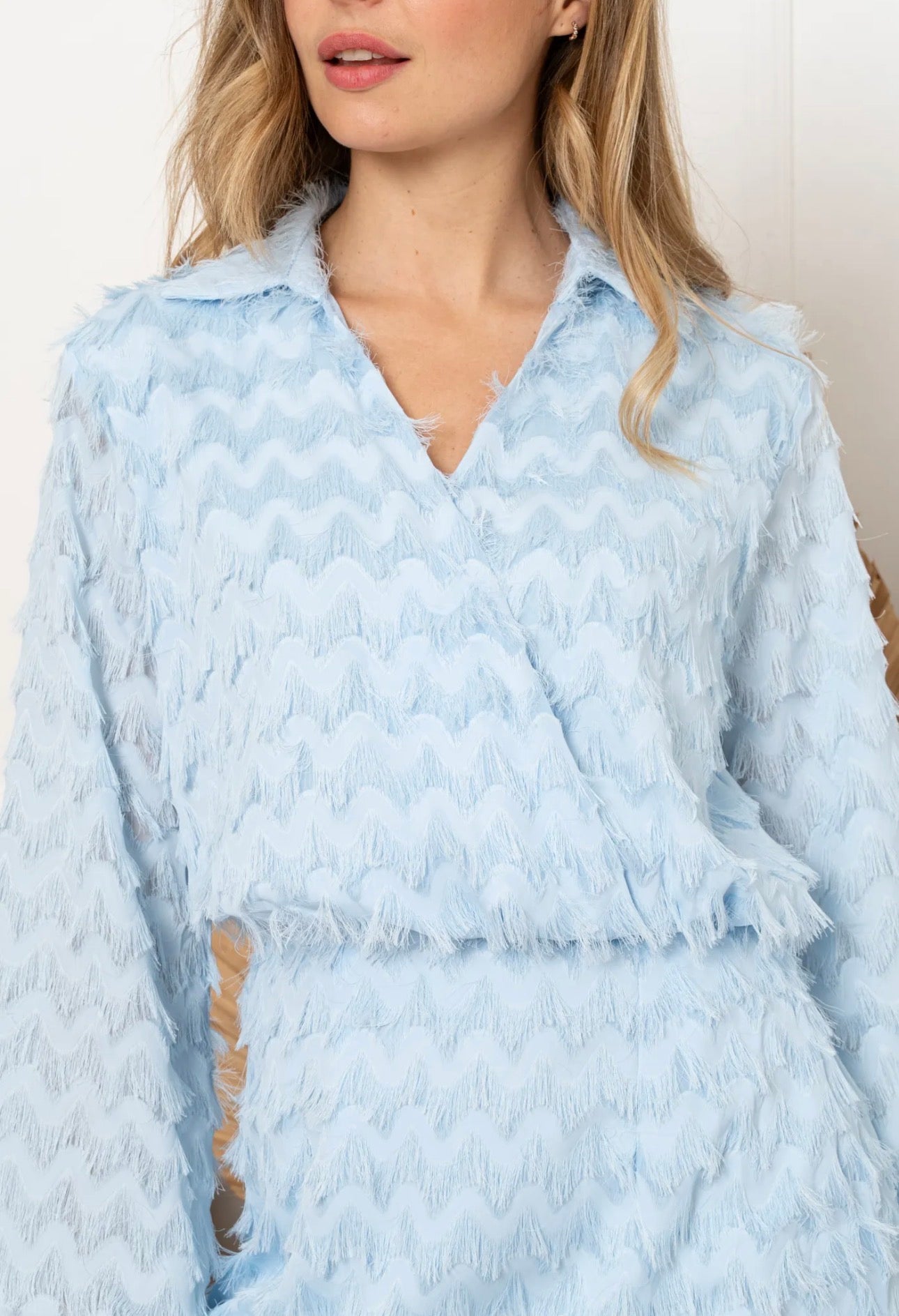 Dress light blue ruffle