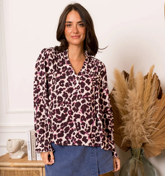 Blouse Leopard print bordeaux