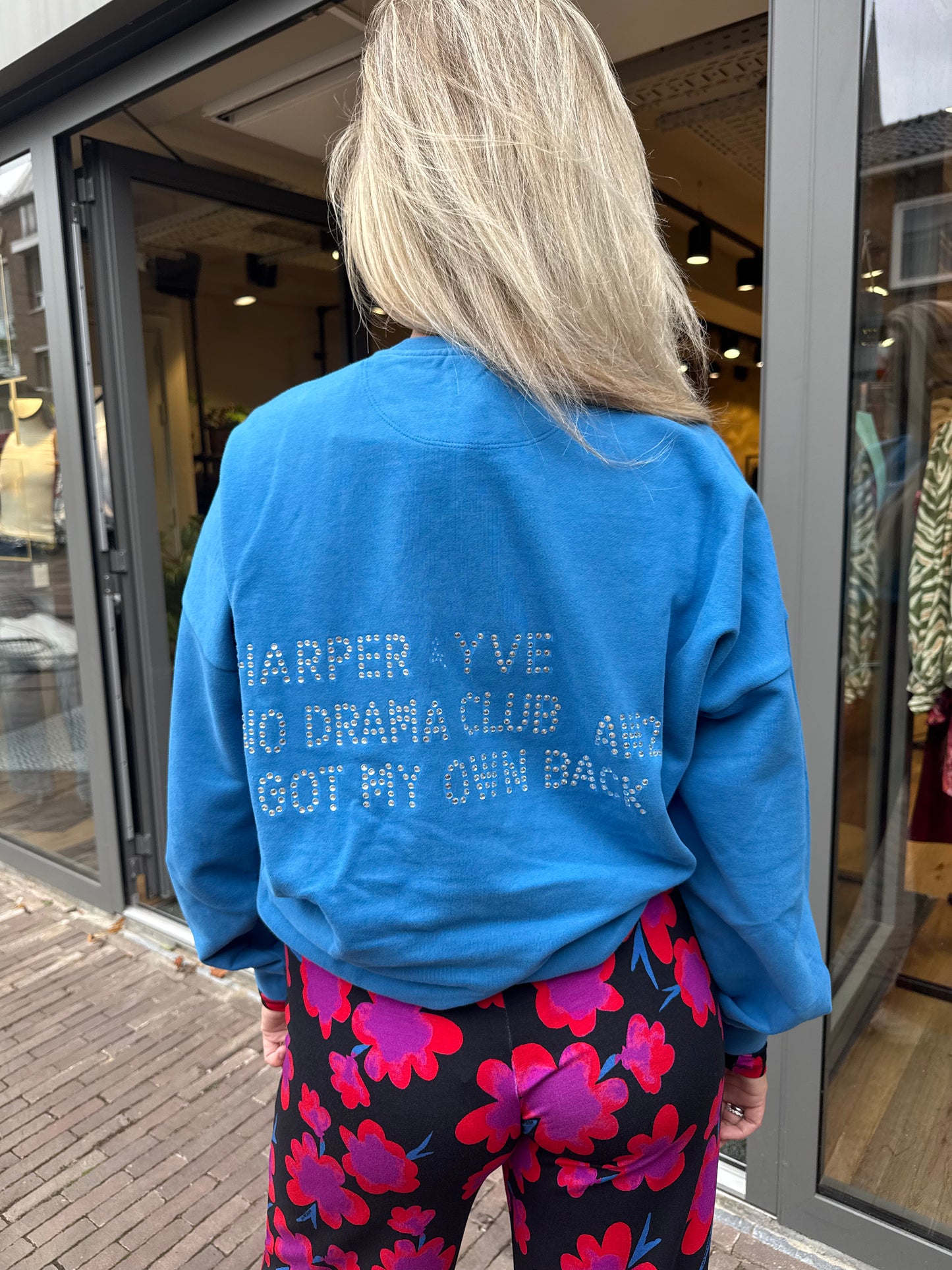 Rhinestone sweater vintage blue