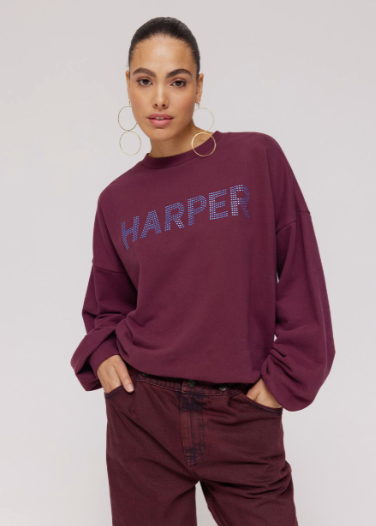 Rhinestone sweater bruin