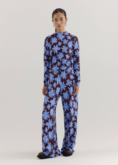 Jane broek bruin/blauw