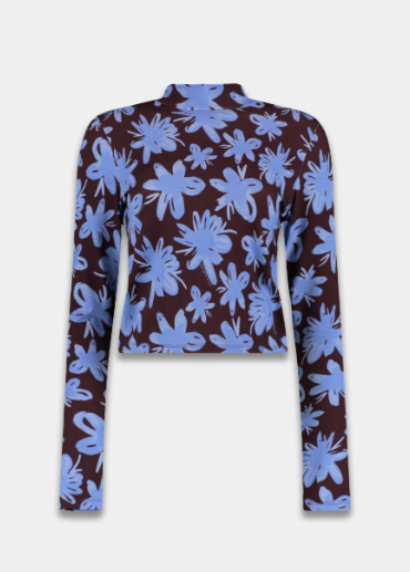 Jeff top bruin/blauw