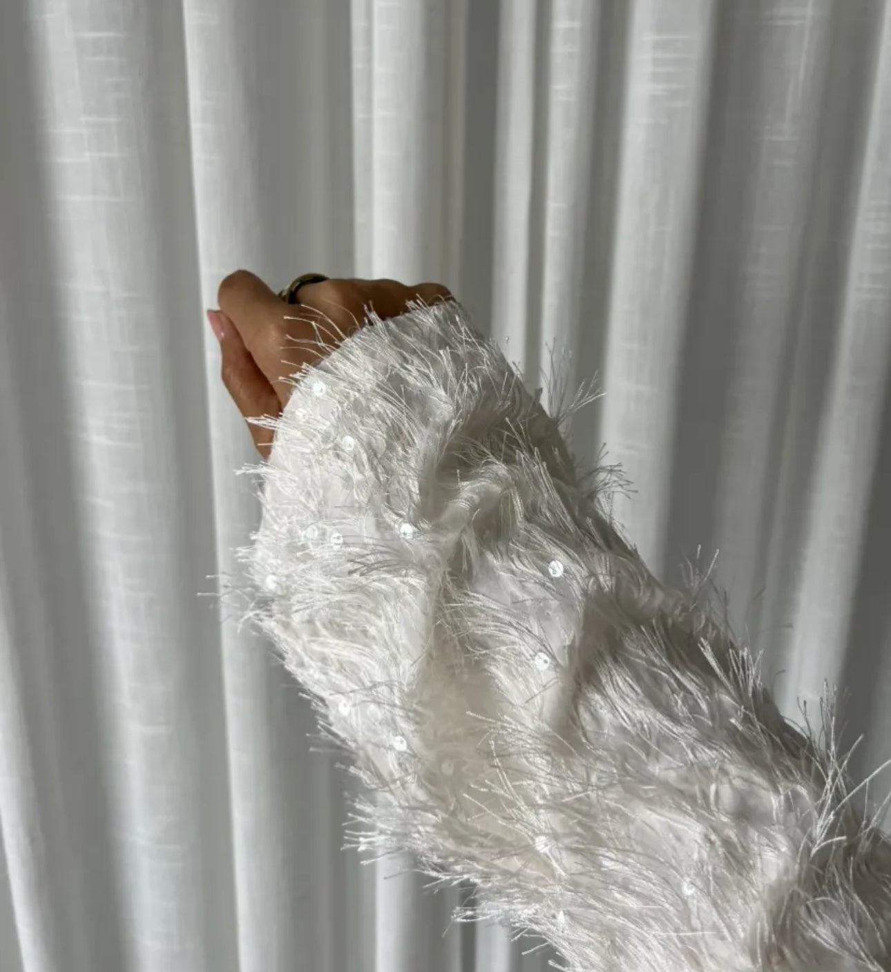 Witte overslag top detail