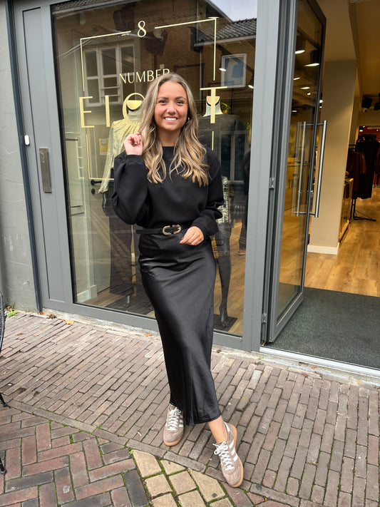 Satin rok zwart