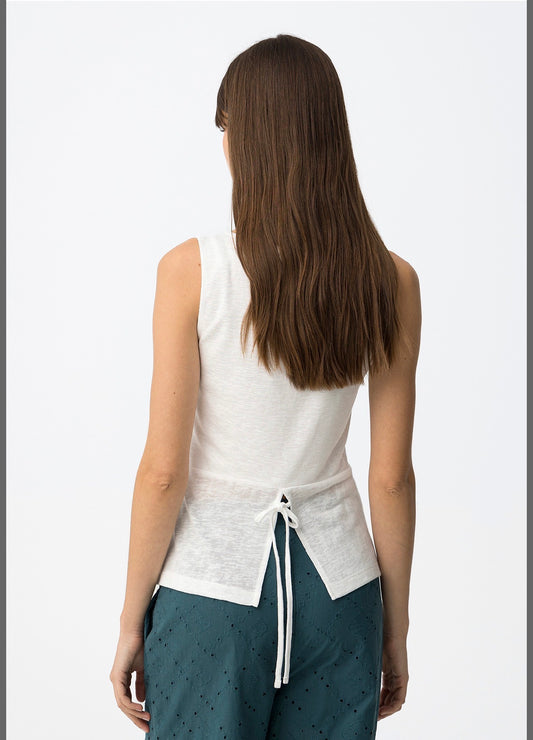 Witte top bloem detail