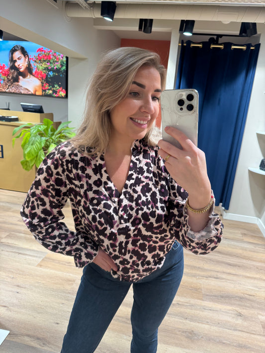 Blouse Leopard print bordeaux