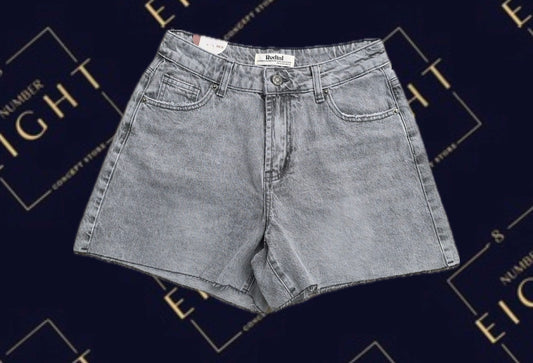 Denim short grey met stretch