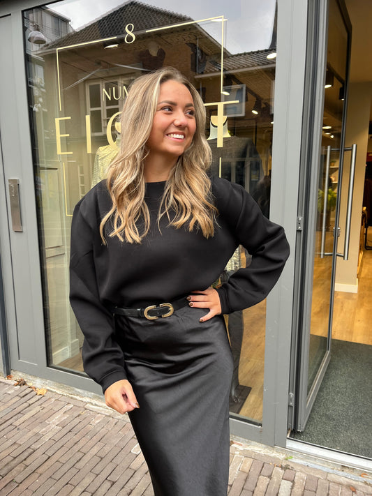 Satin rok zwart