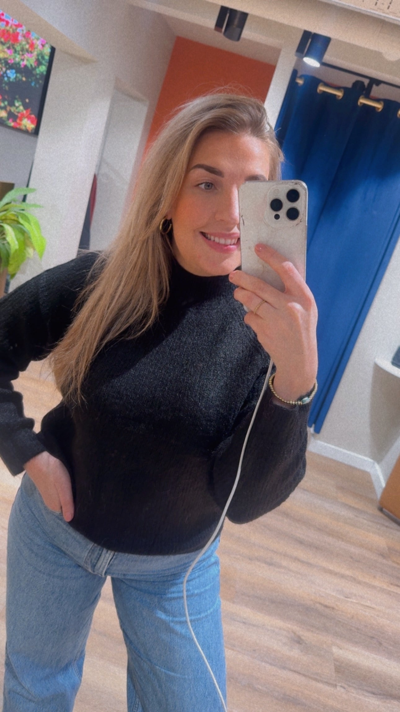 Trui turtle nek zwart