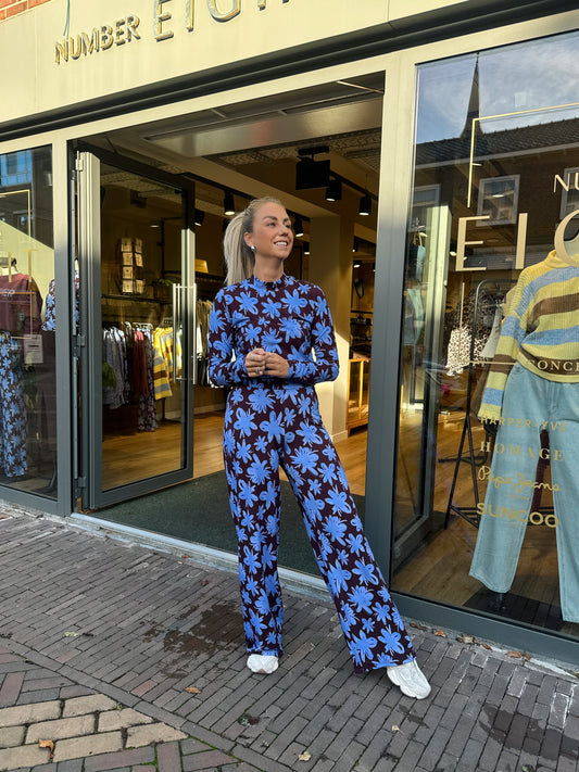 Jane broek bruin/blauw