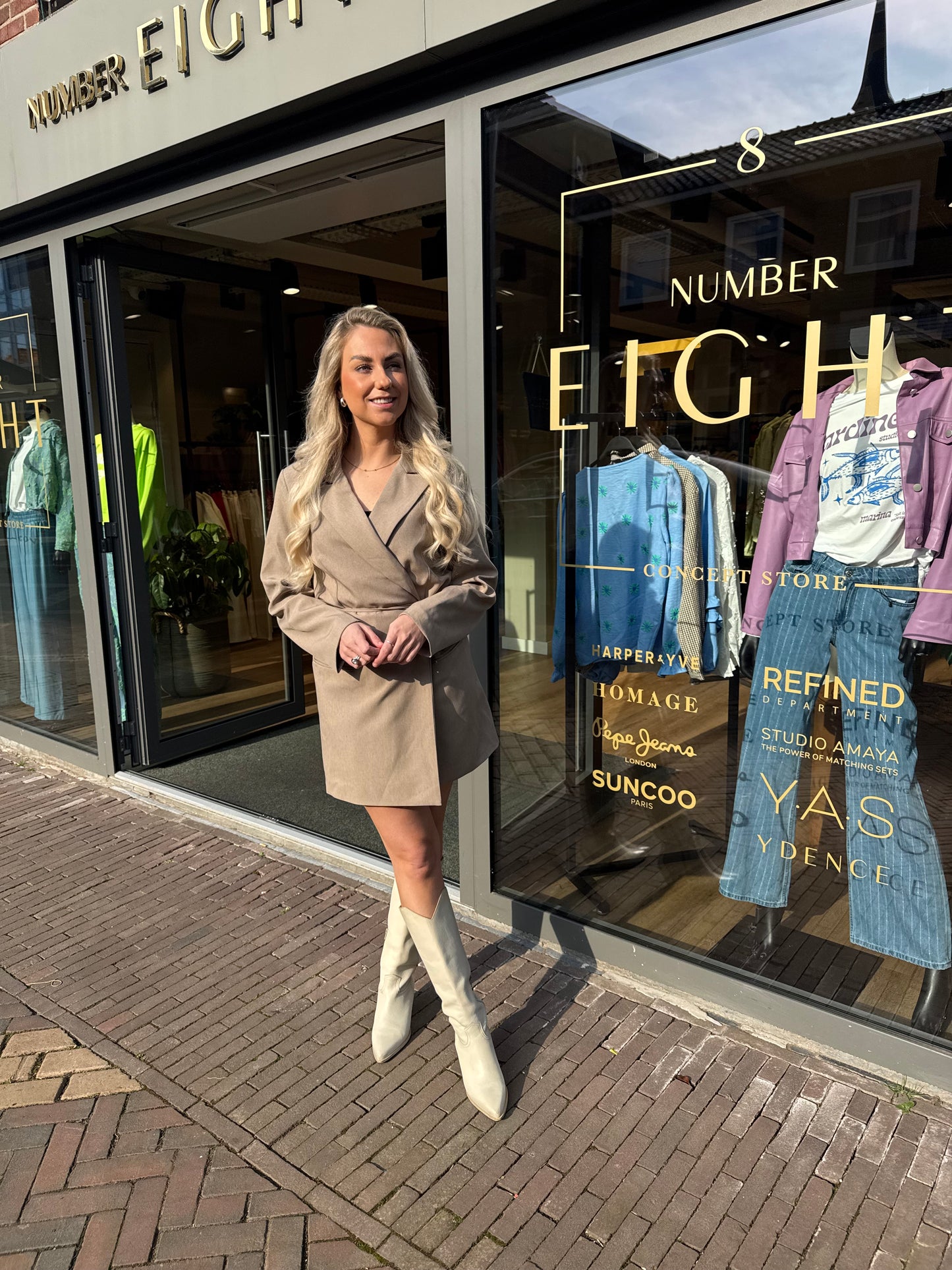 April dress stone grey