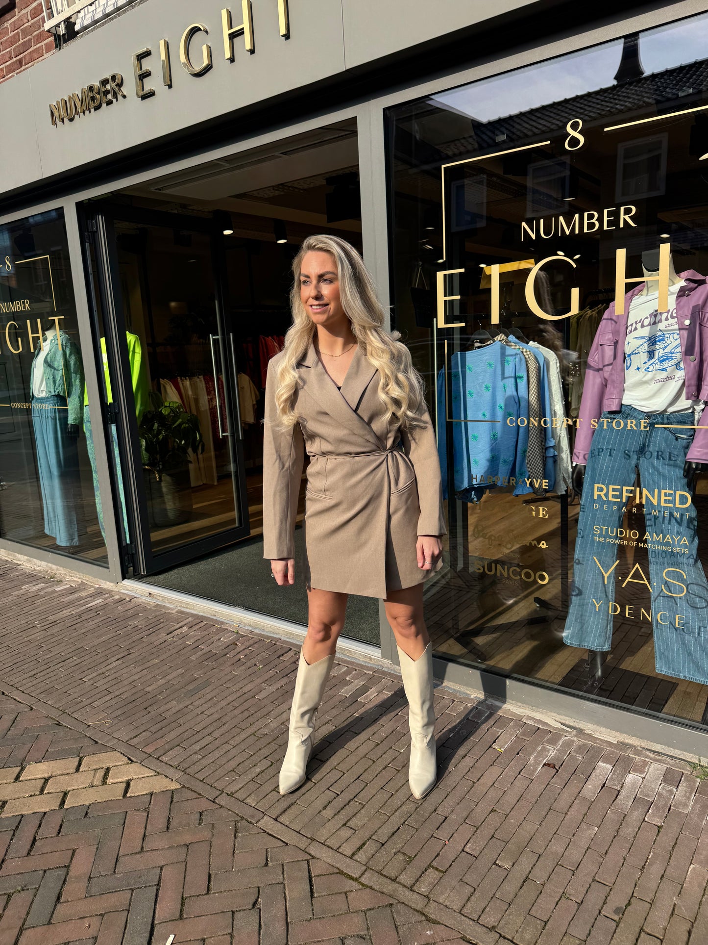 April dress stone grey