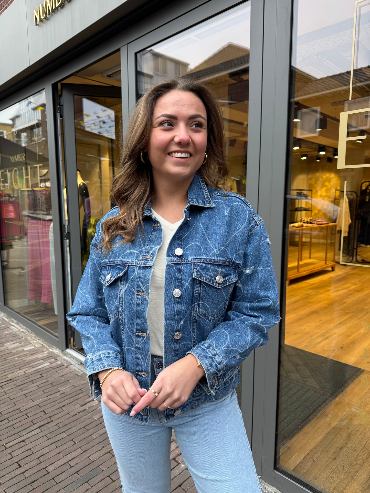 Denim jasje hartjes