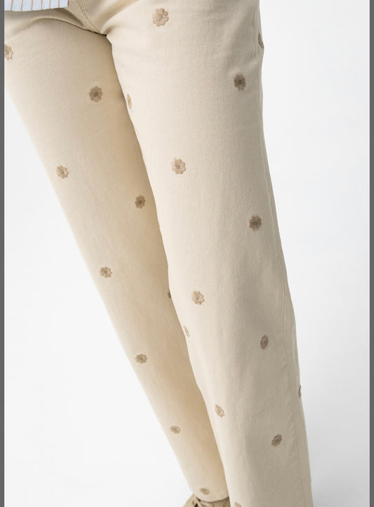 Bonnye jeans beige bloem