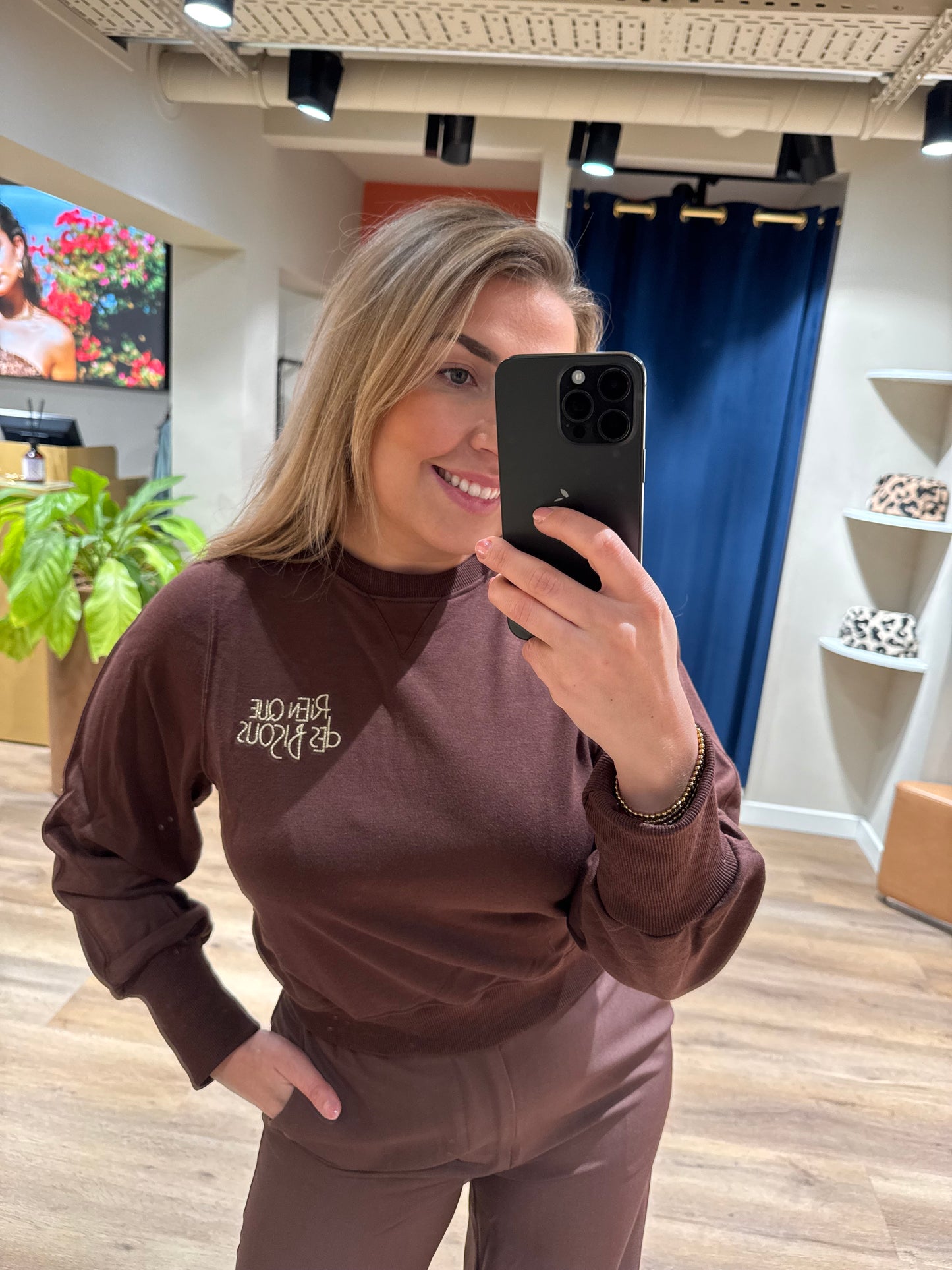 Bruine sweater cropped