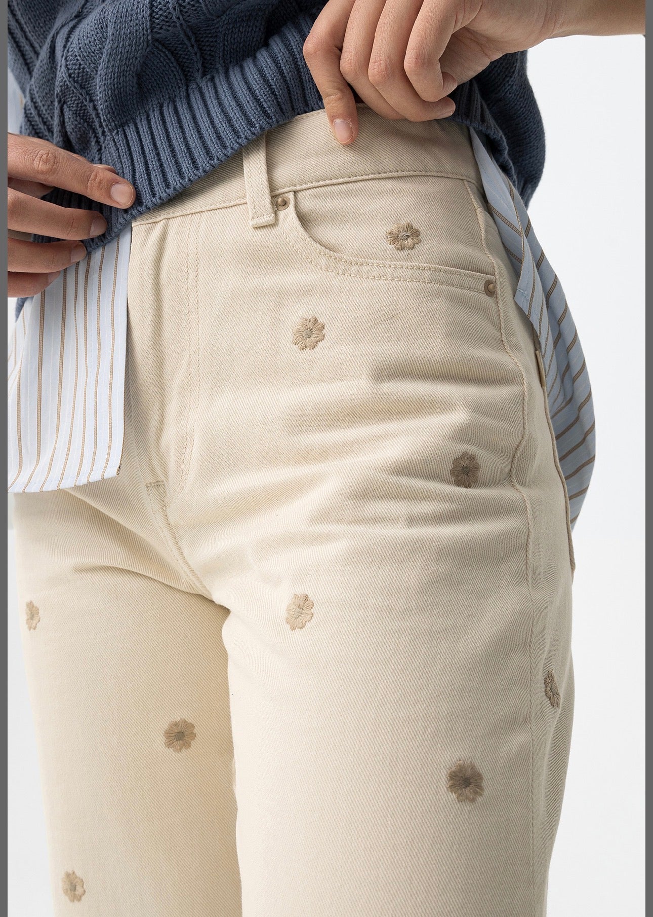 Bonnye jeans beige bloem