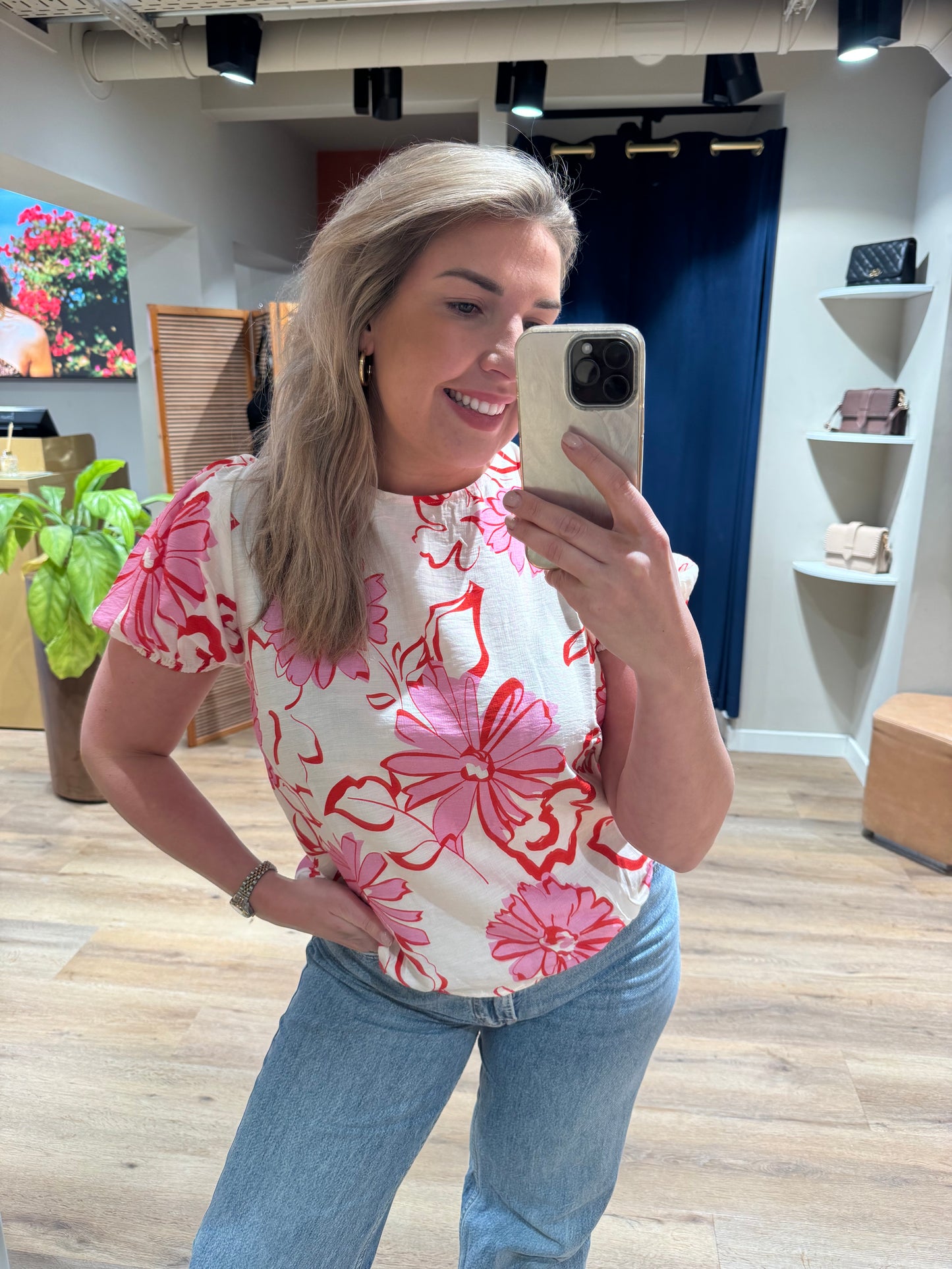 Top print korte mouw