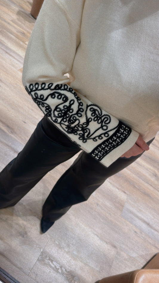 Trui mouw detail wit