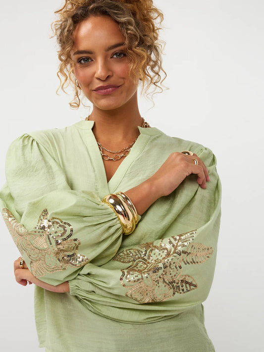 Rose blouse soft green