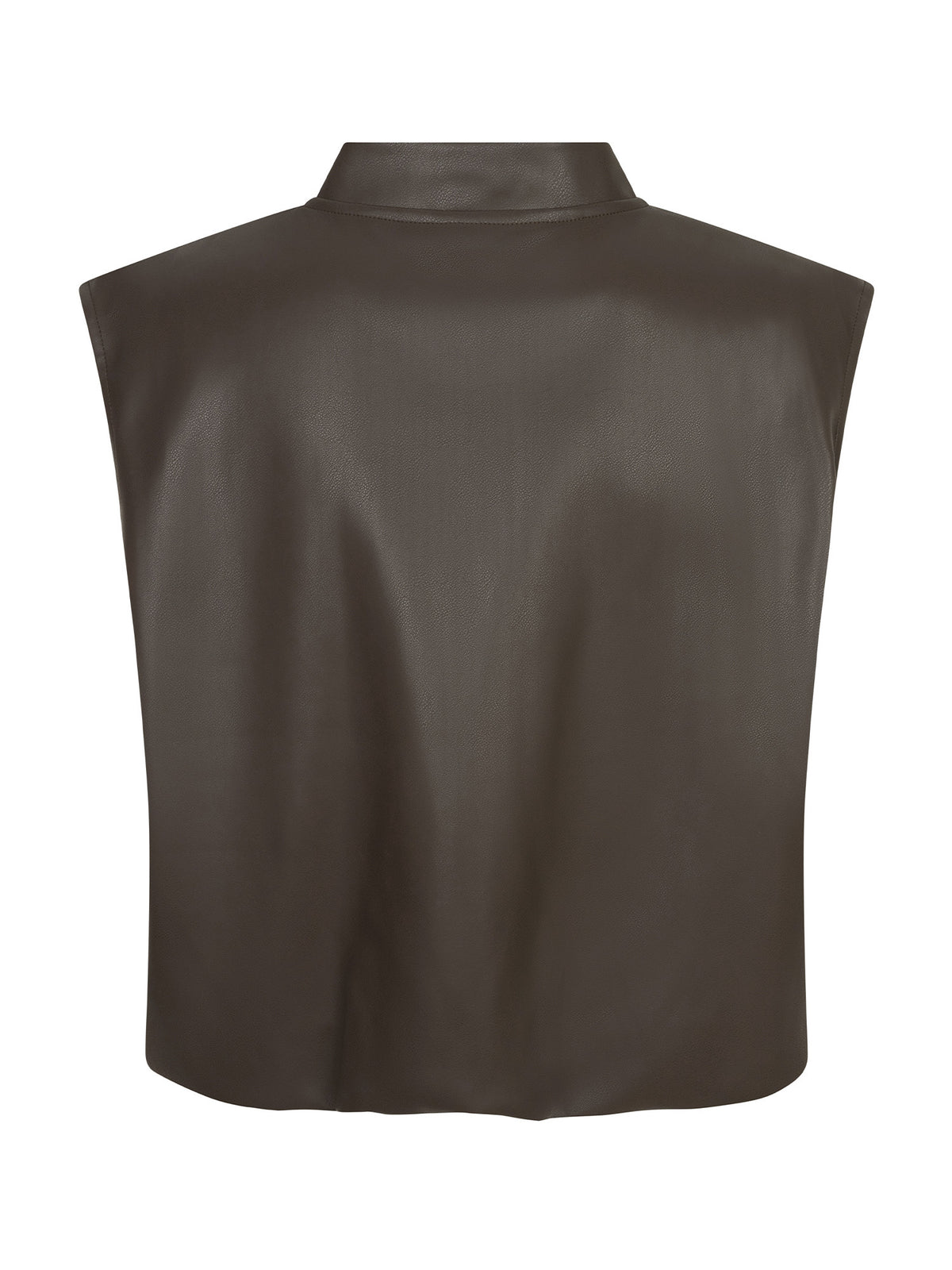 Gilet Inez vegan leather brown