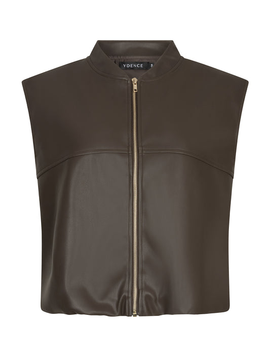 Gilet Inez vegan leather brown