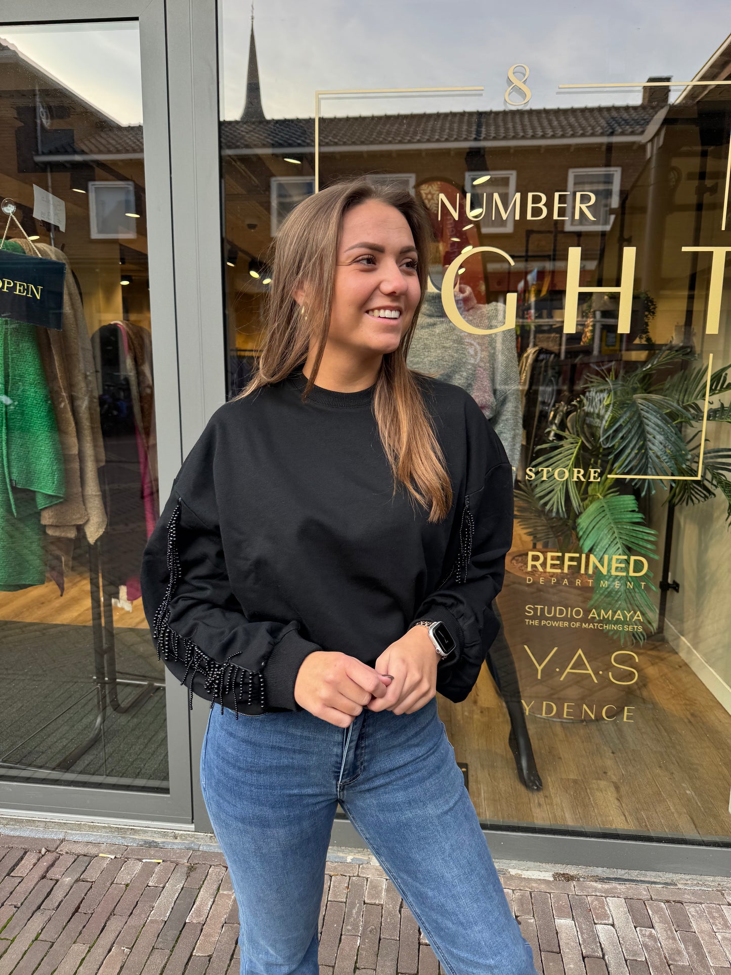 Dani sweater parel fringe