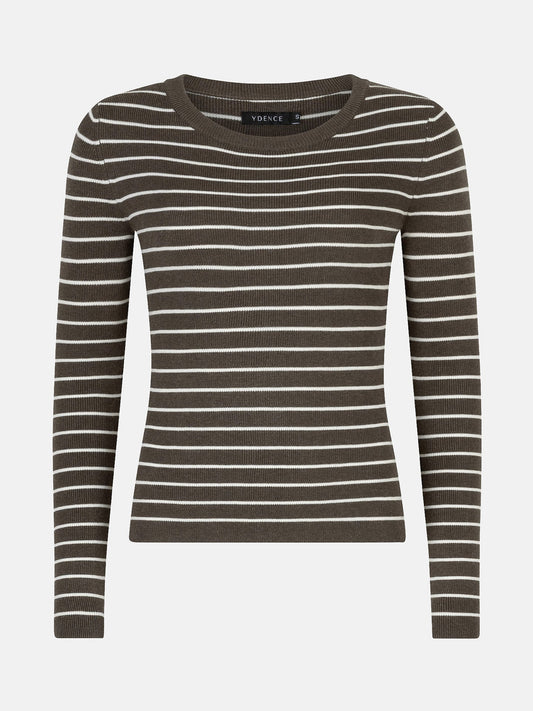 Devina knitted top mud/ecru