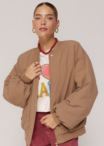 Nora bomber jas licht bruin