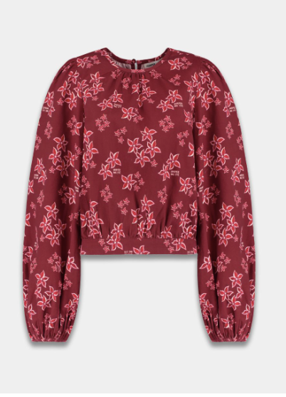 Dolly blouse pink star wine berry