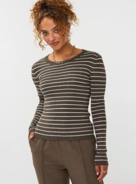 Devina knitted top mud/ecru