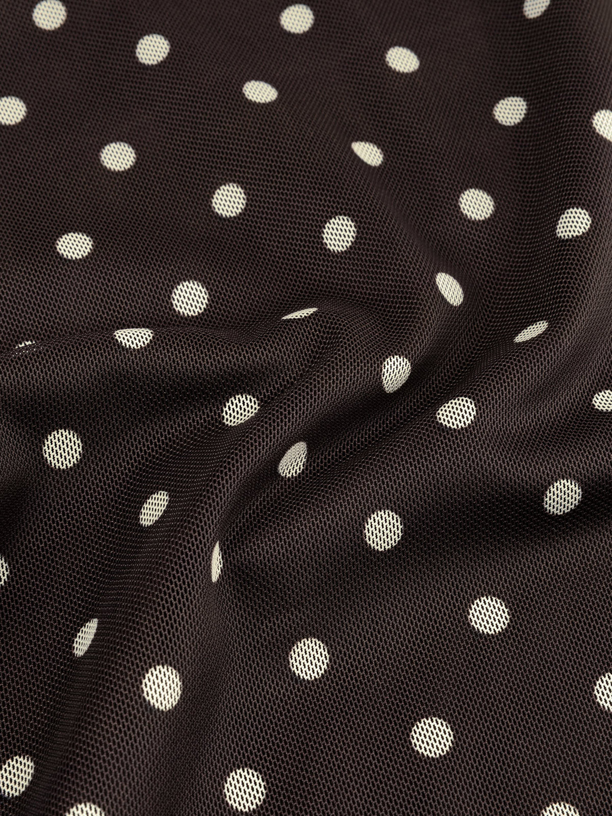 Mesh top Bailey polkadot brown/ecru