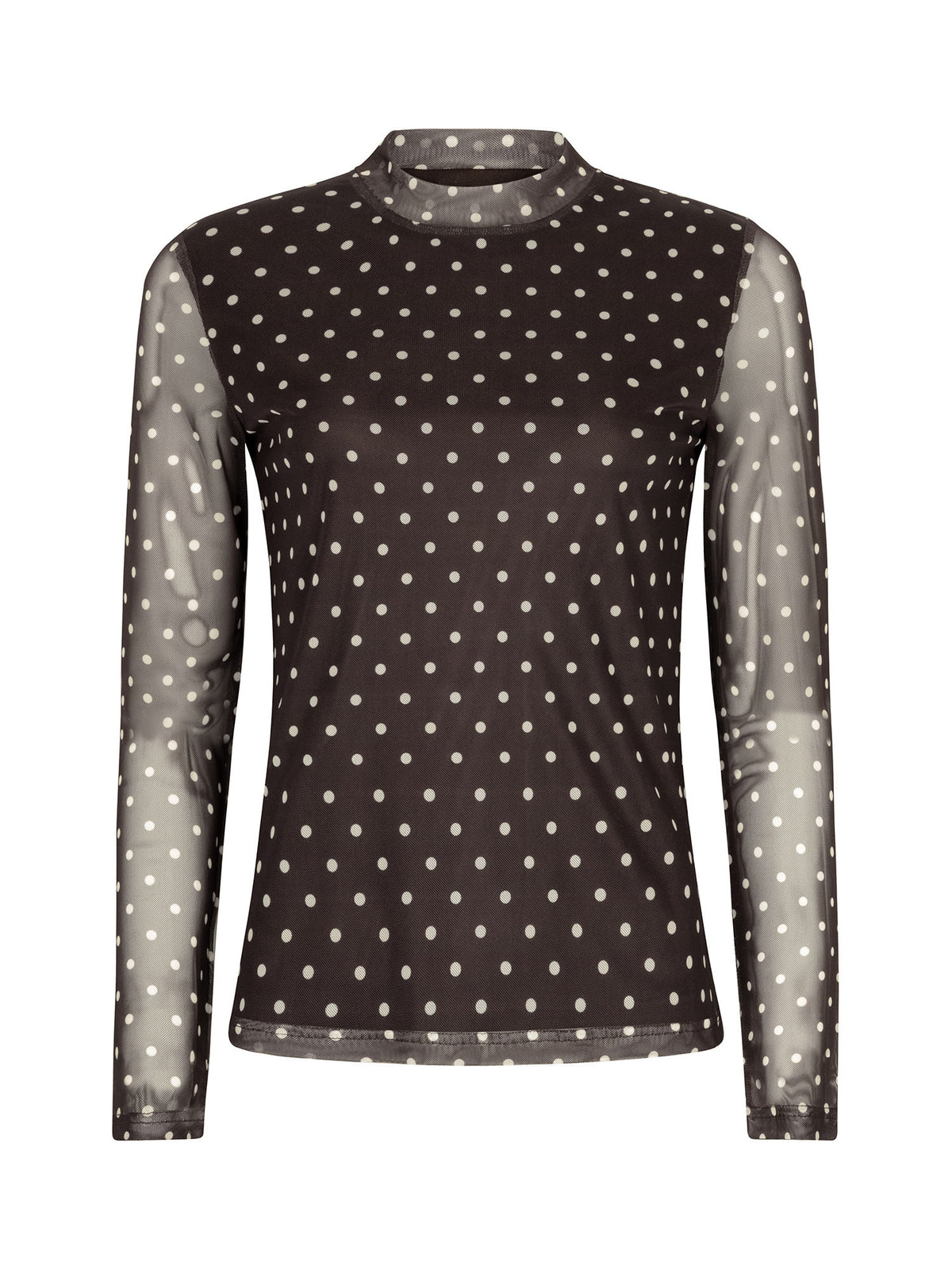 Mesh top Bailey polkadot brown/ecru