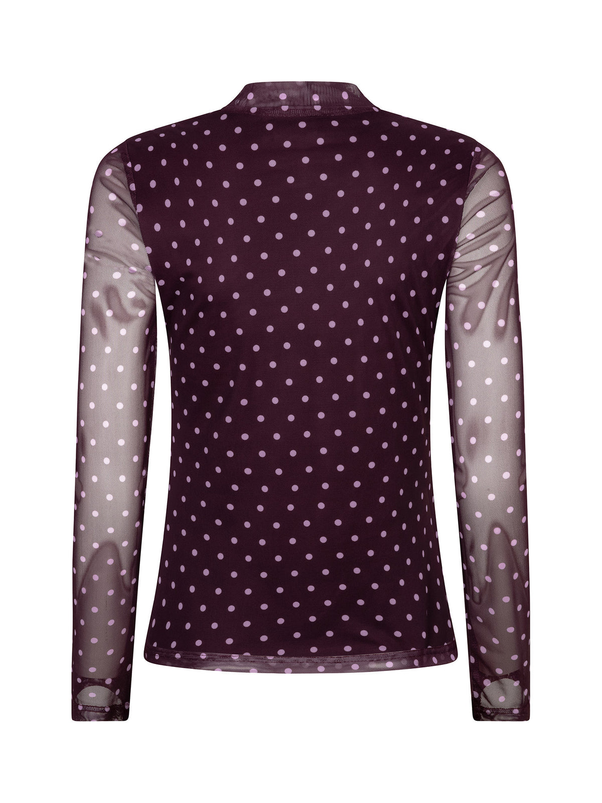 Mesh top Bailey polkadot bordeaux