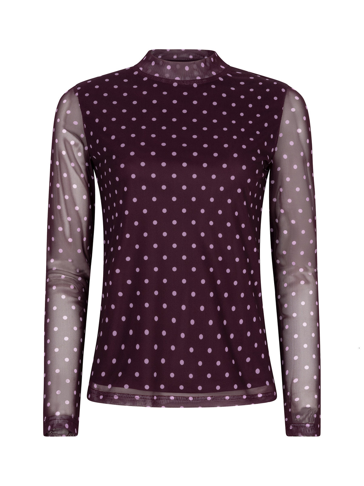 Mesh top Bailey polkadot bordeaux